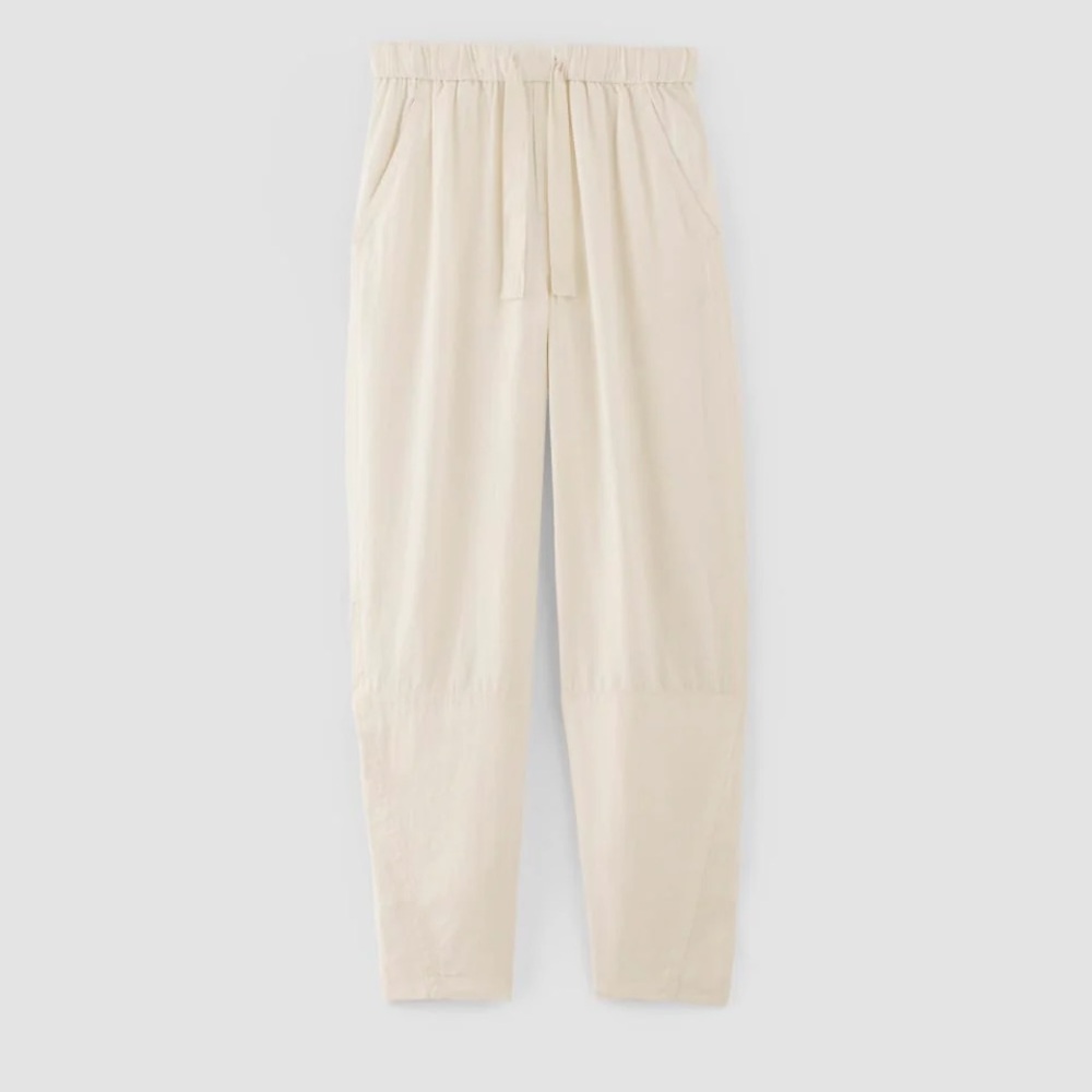 Everlane Linen Barrel Pants Bone L 100% European Linen - Picture 3 of 8